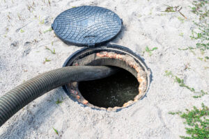 Standing water near a failing septic drain field